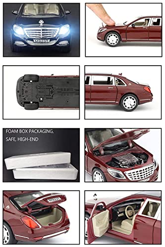 Image of Alloy Car Model Diecasts Metal Toy with Sound /Light /Pull-Back Off-Road Vehicles Car Model Collection Kids Toys Gift Multicolor Pack of 1 (1:32 Maybach S 600 Black)