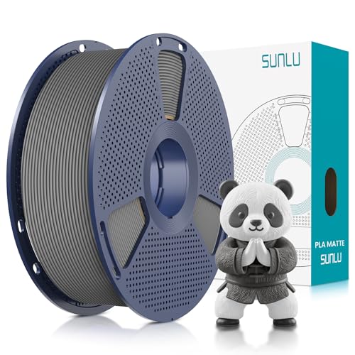 Image of SUNLU PLA Matte 3D Printer Filament 1.75mm, PLA Filament 1kg Spool (2.2lbs), Dimensional Accuracy + /- 0.02mm, Matte Gray PLA