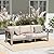 Oasbira Aluminum Outdoor Patio Furniture, 3 Seats All-Weather Outdoor Patio Sofa with Washable Thick Cushion, Patio Sofa Couch for Porch, Balcony, Deck, Yard, Silver