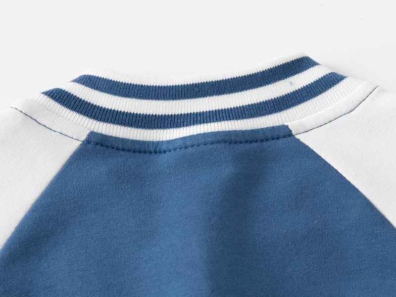 Meufam Baby Boy's 2023 Cartoon Graphic Baseball Jacket Full Zipper Up Team Uniform Varsity Jacket4