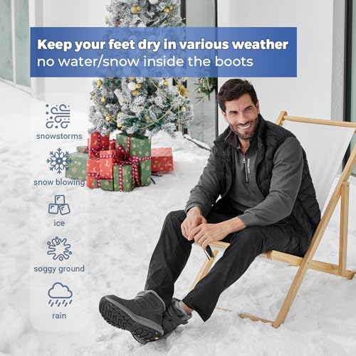 Image of FitVille Mens Extra Wide Snow Boots Outdoor Mens Winter Wide Boots, Lightweight Wide Width Mens Winter Boots Waterproof Insulated V3