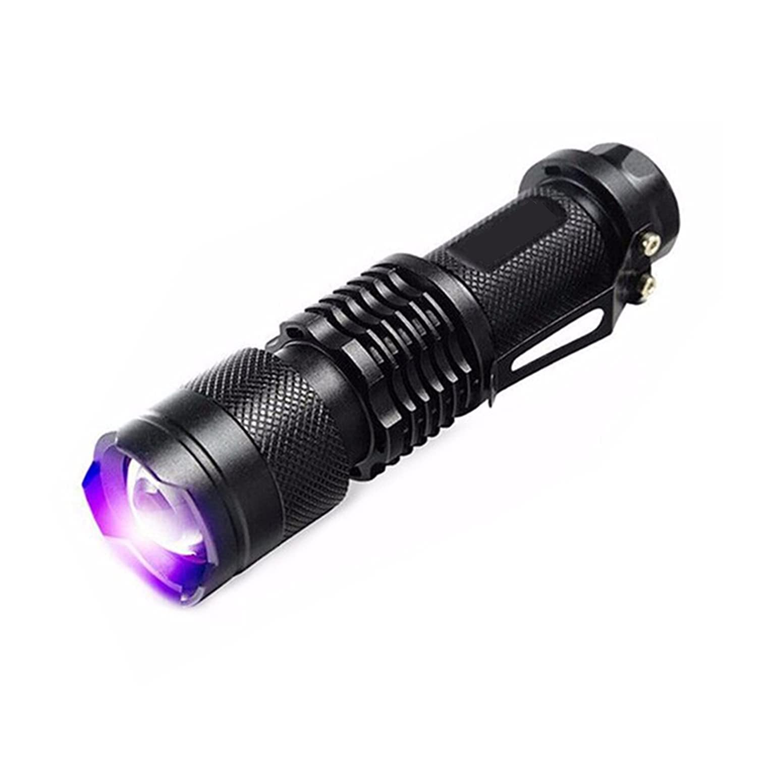 STORE 2508 UV LED Torch Flashlight Metal Zoomable 395nm Ultraviolet Torch