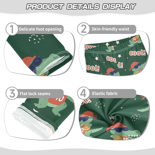 ALAZA Girls' Leggings Children's Yoga Pants Skinny Printed Dance Cool Crocodile Cute Comfortable 4T2