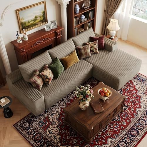 Image of 107 inch Cloud Sectional Sofa Boneless Couches with Chase