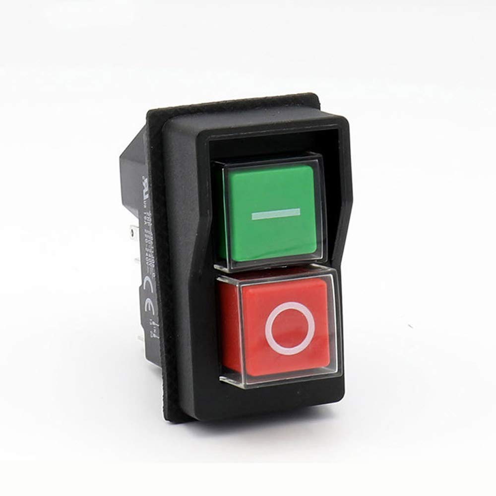 Interruptor pulsador de Parada de Emergencia, Interruptor electromagnético de botón pulsador KJD17 de 5 Pines, CA 250 V, 16 A, interruptores de Arranque