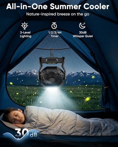 Portable Camping Fan Rechargeable LED