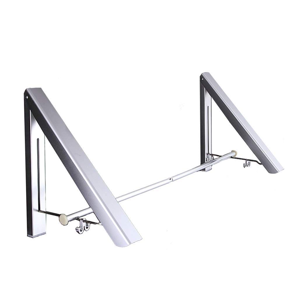 exquisitos estantes de baño Perchas, Perchero montado en la Pared Percha de Aluminio Ganchos de Pared Ganchos para Abrigos Estante de Secado Plegable Espacio telescópico baño balcón/a