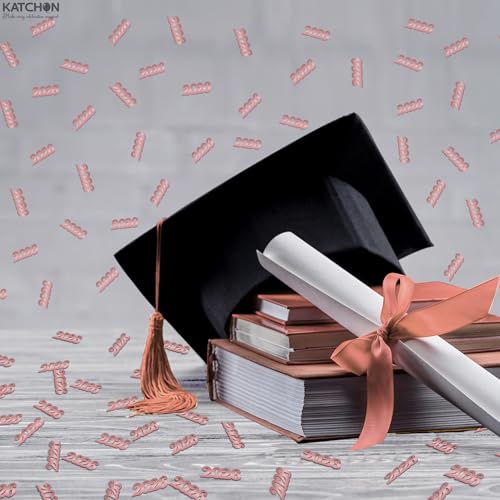 Image of Graduation Decorations 2026 | Graduation Confetti 2026, Shiny Rose Gold 2026 Grad Confetti - Pack of 500 | Rose Gold Graduation Confetti Class of 2026 | 2026 Graduation Table Decorations, KatchOn