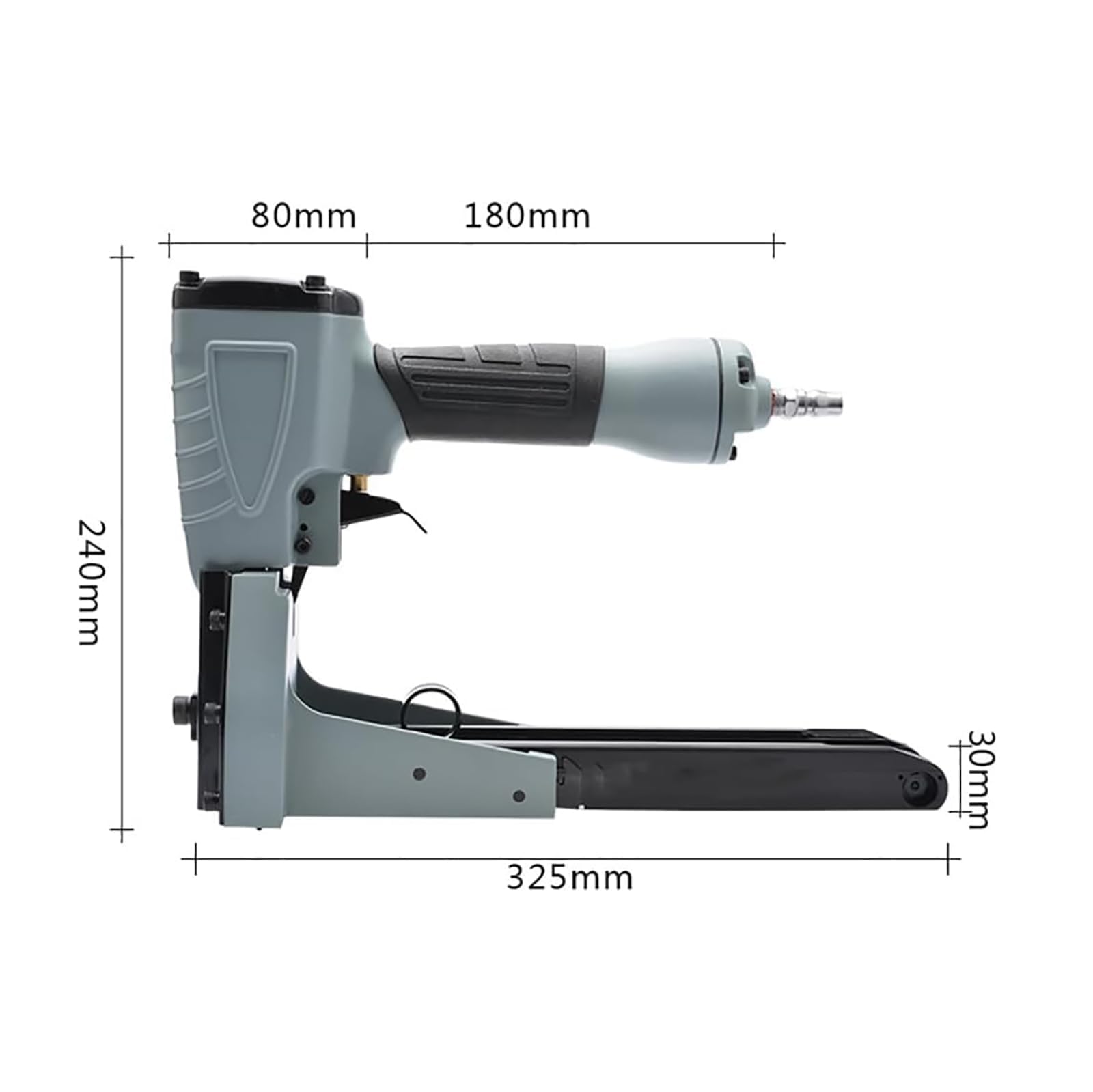 Grapadora neumática de cartón, herramienta manual de cierre de caja, 100 grapas, ancho de clavado de 35 mm, rango de clavado de 15-18 mm para sellar eficientemente cajas de cartón