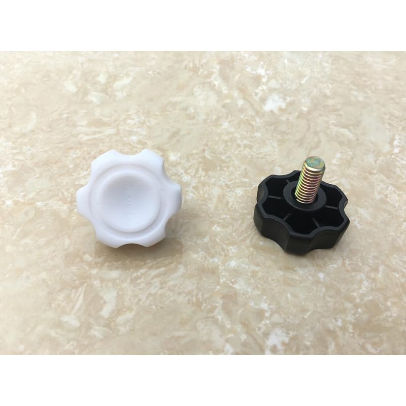 M6 Plastic Thumb Screw Plum Adjust Screws Length 10mm-16mm White/Black 5PCS - (Dimensions: M6x 12mm(White))