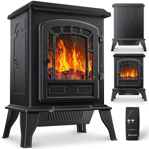 KESSER® Elektrokamin mit Heizlüfter & Fernbedienung 2000W Elektro Kamin Elektrischer Heizung LED...