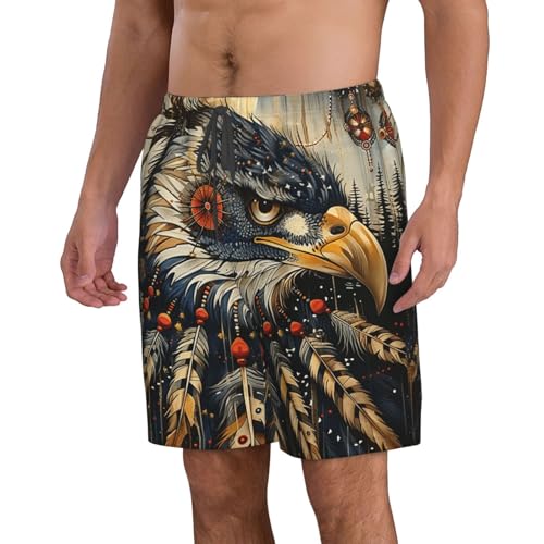 Eagle Native American Feather Dreamcatchers Vintage Men's Quick Dry Swim Trunks Surfing Beach Mesh Board Shorts2