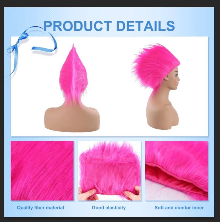 Image of Rose Red Funny Wigs Crazy Wigs for Party Silly Wig for Halloween Costume Cosplay