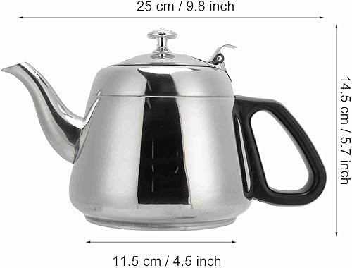 Tetera de acero inoxidable de 1.5L/2L con tapa, tetera para el hogar, cafetera con filtro, tetera de estufa (1.5L)