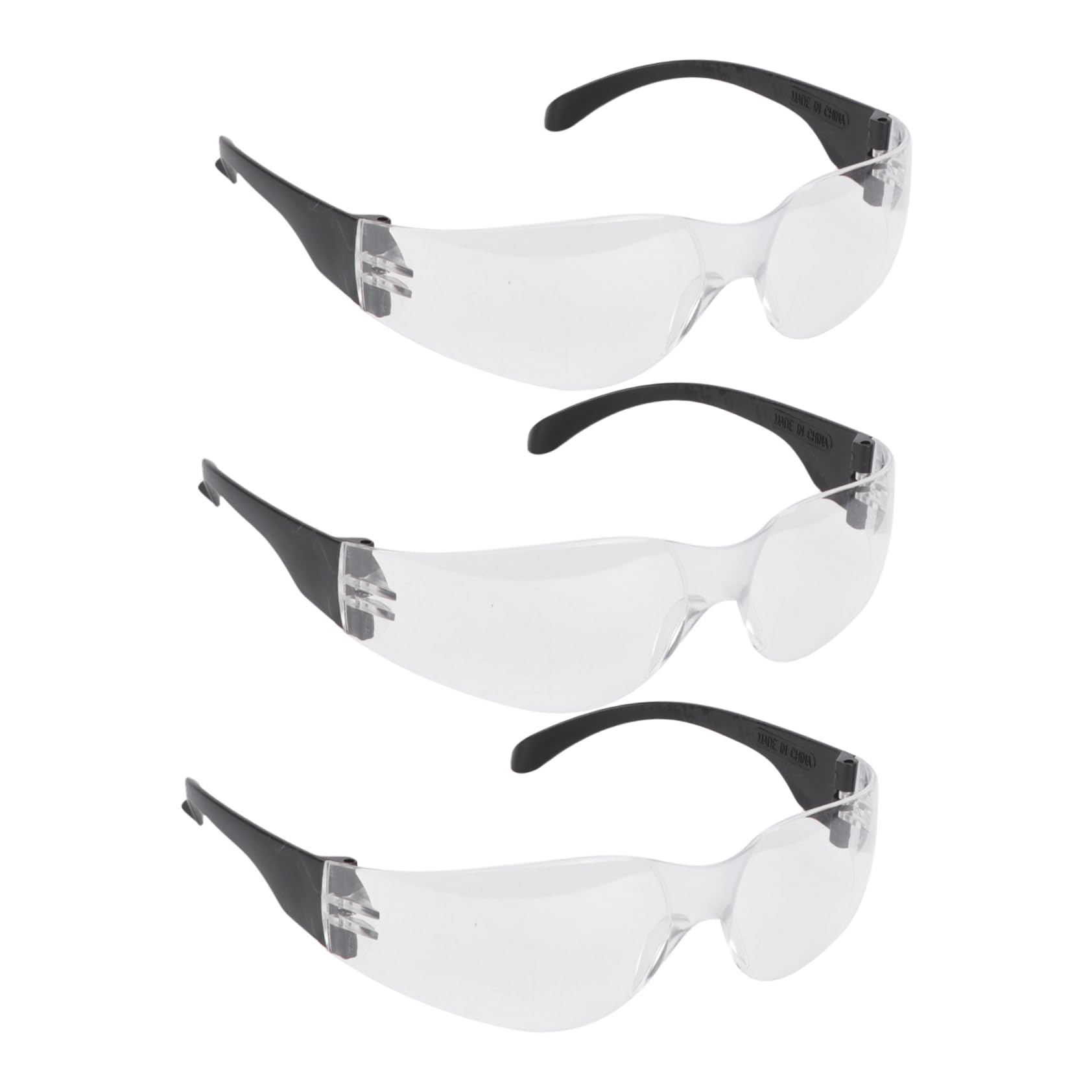 WOONEKY 3 Pairs Outdoor Cycling Protection Eyewear for Men Women Impact Goggles for Sports Events Lenses with Black Frames for Hiking Camping Biking