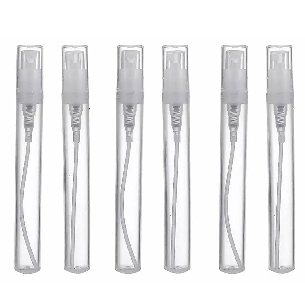 GREENECTAR Plastic Empty 10 Ml Clear/Transparent Mini Perfume Pocket Pen Spray Bottles Refillable Bottle Sanitizer, Perfume, Attar, Lotion, Essential Oils, Aromatic Water, Blend (Set of 6)-image-16