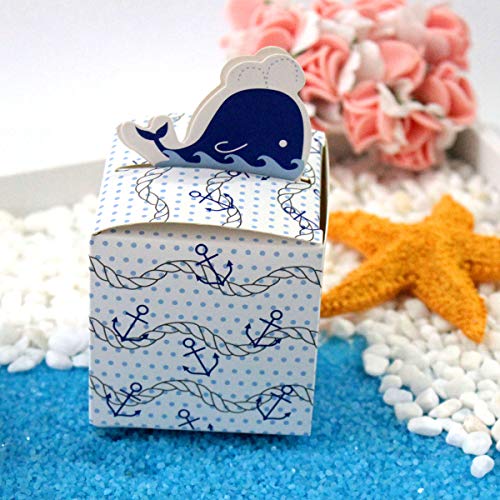 Amosfun 50 stuks papier snoep dozen met dolfijn anker bruiloft geschenkdozen chocolade wrappers partij benodigdheden - Afbeelding 7