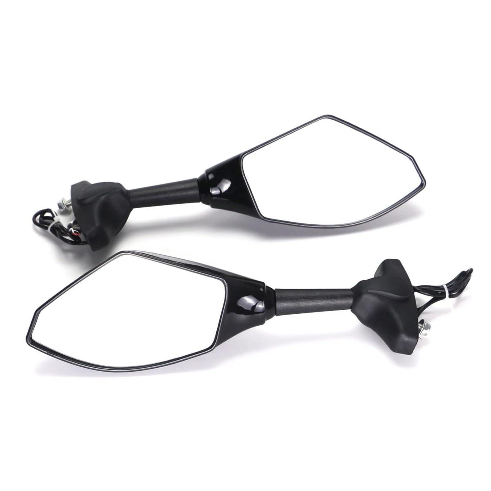 Specchietti Retrovisori Moto Con Indicatori Di Direzione Per Ninja 500R Per 650 Per ER6F Visualizza gli specchi(Black-Clear)