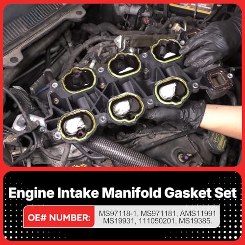 Image of MS97118-1 Engine Intake Manifold Gasket Set for Ford Edge Explorer F-150 | Flex Taurus Mustang Lincoln MKS MKT MKX MKZ Replace# MS971181 AMS11991