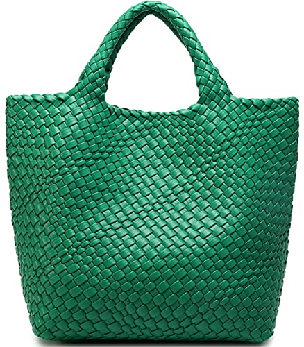 Image of Vegan Leather Purses for Women, Handmade Purses and Handbags Summer Beach Travel Tote Shoulder Bag | WOVEN