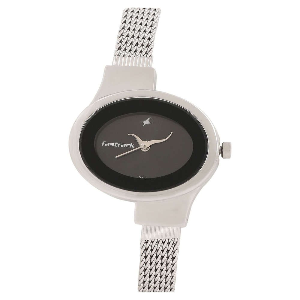 Fastrack Women Stainless Steel Analog Black Dial Watch - Nm6015Sm02 / Nl6015Sm02, Band Color-Silver (B0731B8DQB) Amazon Price History, Amazon Price Tracker