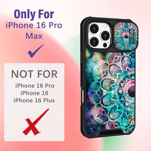 Image of Funermei for iPhone 16 Pro Max Case - Women Girls Cute Phone Cover Girly Pretty Aesthetic Flower Blue Unique Design with Camera Cover Funda for Apple for iPhone 16 Pro Max