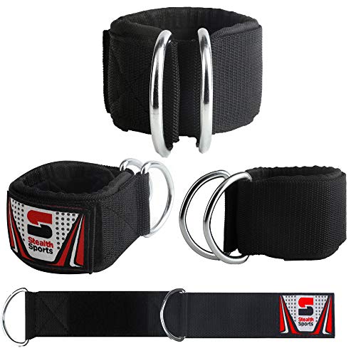 Tobilleras Stealth Sports para máquinas de cable - Puños acolchados de neopreno premium para fijación - Diseño ajustable para máxima comodidad - Ideal para el día de curl de piernas Cover