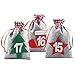 Tixiyu 24 Stück Weihnachtskalender Countdown hängende Taschen Weihnachten Geschenktüten Süßigkeiten Halter Kalender Countdown Taschen mit Clips und Aufklebern 15 x 10 cm