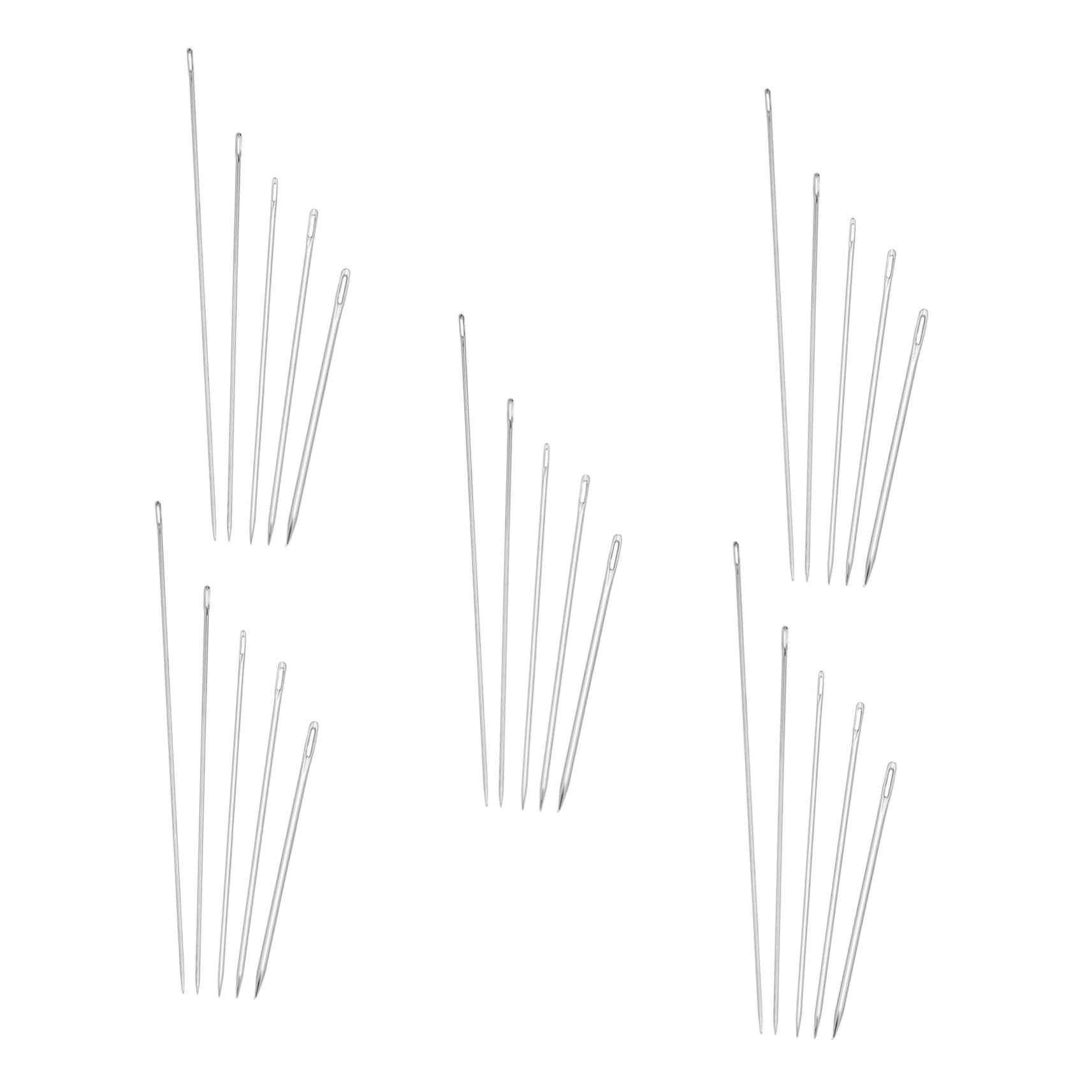 HEALSOPTHY 25 Piezas Agujas Grandes para Coser Mano Extra Largas y Resistentes para Cuero Costura y Reparación de Telas Gruesas para Fácil Enhebrado Herramienta Metálica para Bordado y