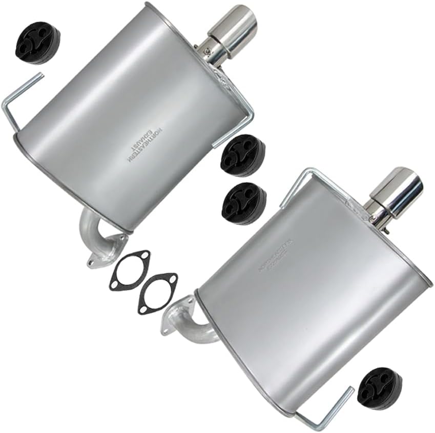 Exhaust Pair of Muffler w/Tips Compatible for 2008-2011 Subaru Impreza 2.5L | Direct-Fit | Northeastern Exhaust | Free Gaskets and Hangers Included | Automotive Replacement Part