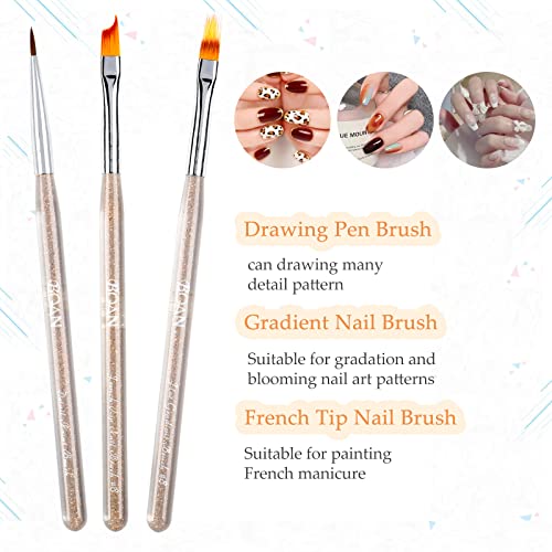 Bqan Nail Art Brushes Set, 6Pcs Nail Art Design Pen Painting Tools, With Nail Extension Gel Brush, Builder Gel Brush, French Nail Brush And Nail Ombre Brush For Manicure Salon Diy At Home #TOP4