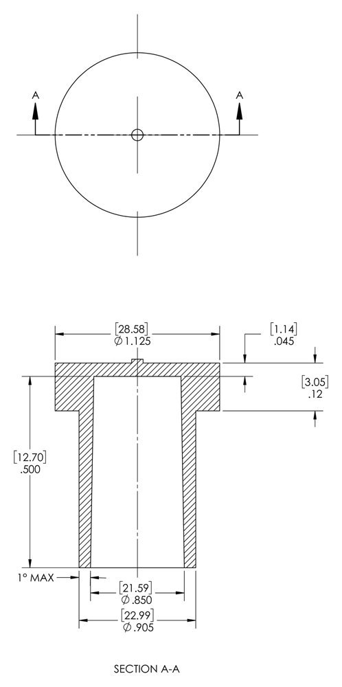 Caplugs ZAS13828CQ1 Plastic Electrical Connector Dust Cap AS138-28C, E/VAC, Meets New SAE Aerospace Specification AS85049/138. Please See Drawing., Black (Pack of 200)