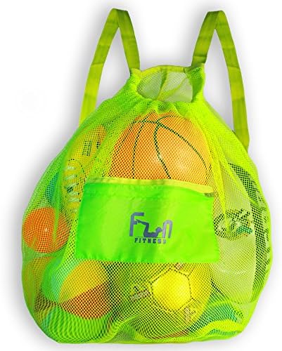 Mesh Ball Bag (Green - L) Backpack for Basketball