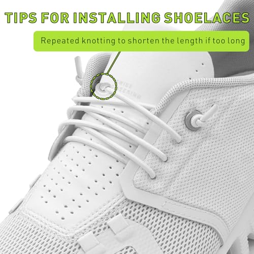 Image of 2 Pairs Elastic Shoe Laces for On Cloud 5, 6 Sneakers | 1 /10 inch(2.5mm) Thin Stretch Round Shoelaces Shoe Strings Replacement, Bungee Speed Tieless No Tie Laces for Adults and Kids