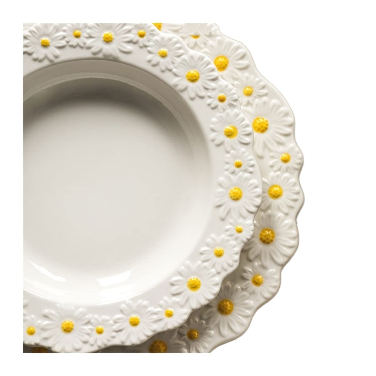 Assiettes Plates Daisy Dinner Assiettes Salad Dîner Assiettes Famille Cuisine Vaisselle Vaisselle Salle à manger Accessoires Assiette (Color : 6 inch platter)