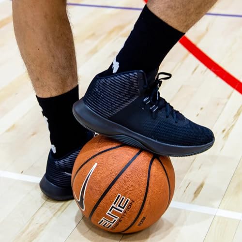 Image of ChalkTalkSPORTS Basketball Socks - Cushioned Mid-Calf Crew - Youth & Adult | Moisture-Wicking Performance Blend, Athletic Basketball Gear, Stay-Up Technology, Arch Support, Breathable, Boys and Men