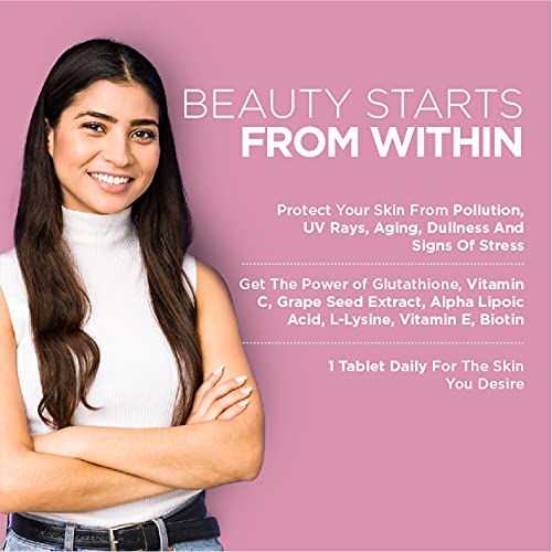 HealthKart HK Vitals Glutathione with Vitamin C & E, Biotin, Grape Seed Extract & Alpha Lipoic Acid, Antioxidant Support, for Skin Glow and Hydration, 30 Veg Capsules - Image 5