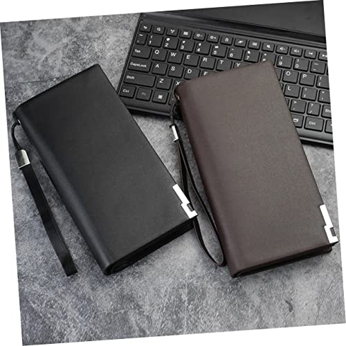 Long Capacity Wallet for Men Zippered Purse for Phones and Cards Durable Black Design for Business and Travel Use3