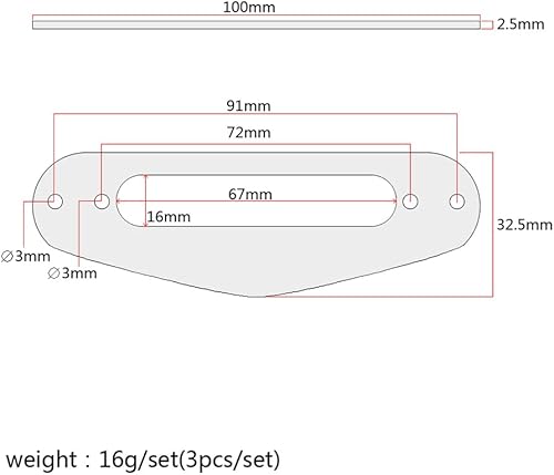 Miniatura 2 de EXCEART Anillos de montaje de marco de pastilla de una sola bobina para guitarra eléctrica, 3 piezas, piezas de repuesto (negro)