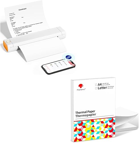 Itari M08F - Impresora portátil inalámbrica para viajes con 100 hojas de papel térmico de 8.5 x 11 pulgadas, tamaño carta