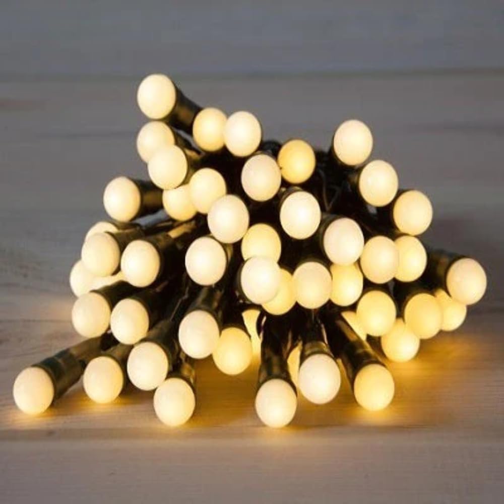 Noma Warm White Indoor Outdoor Christmas Xmas 100 Battery Operated Multi-Action Berry Timed Lights