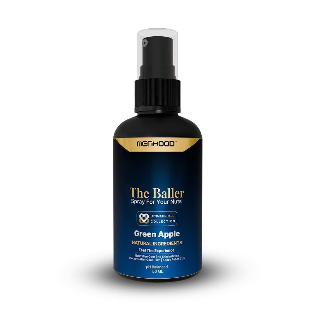 Menhood The Baller- Fresh Spray for Men Private Parts | Intimate Perfume | Intimate Wash | All Day Fresh| Prevents Itching, Sweating and Irritation Down There | 50 ML (Fragrance - Green Apple)-image-33