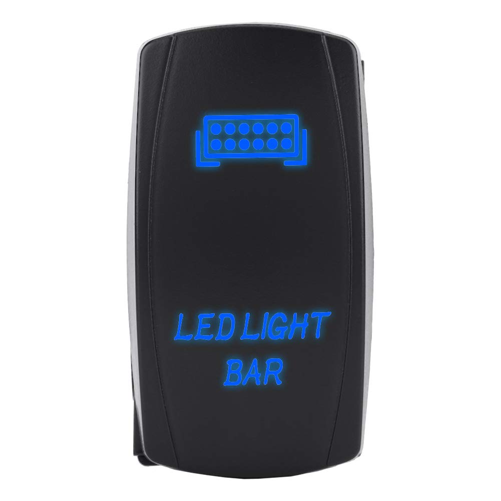 Interruttore A Bilanciere Blu 12V 0,5A Interruttore Doppio Con Linea Led Da 200 Mm Pulsante Per Auto Luci Di Lavoro 87123987