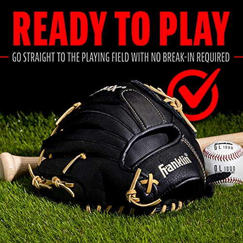 Franklin Sports Pro Flex Right Hand Throw Glove, 12-Inch, Black/Brown - image 6