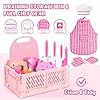 Kids Knife Set for Real Cooking: 48PCS Kids Kitchen Set, Kids Cooking Sets Real with Apron&Basket, Kid Kitchen Accessories, Toddler Baking Kitchen Tools, Montessori Toys for 3+ Year Old Birthday Gifts #4