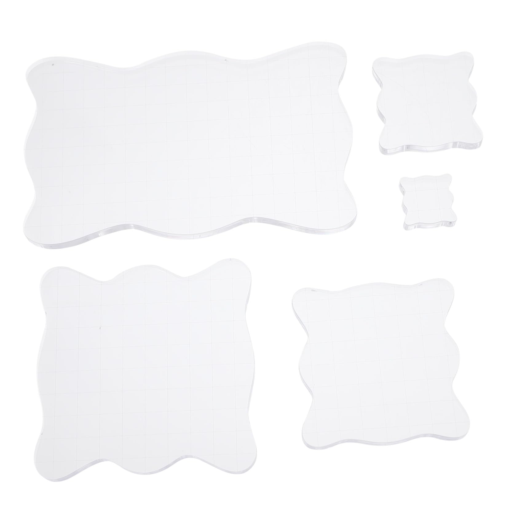 MUELODSIC 5Pcs Acrylic Stamp Blocks Transparent DIY Stamp Handles for Crafting Durable and Comfortable for Scrapbooking Card Making and Invitations