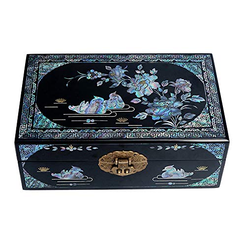 LWW Caja Joyero Chino,Joyero Caja de Almacenamiento de aretes de caobacaja de Almacenamiento arosaros Caja de Almacenamiento Muebles y Regalos orientales