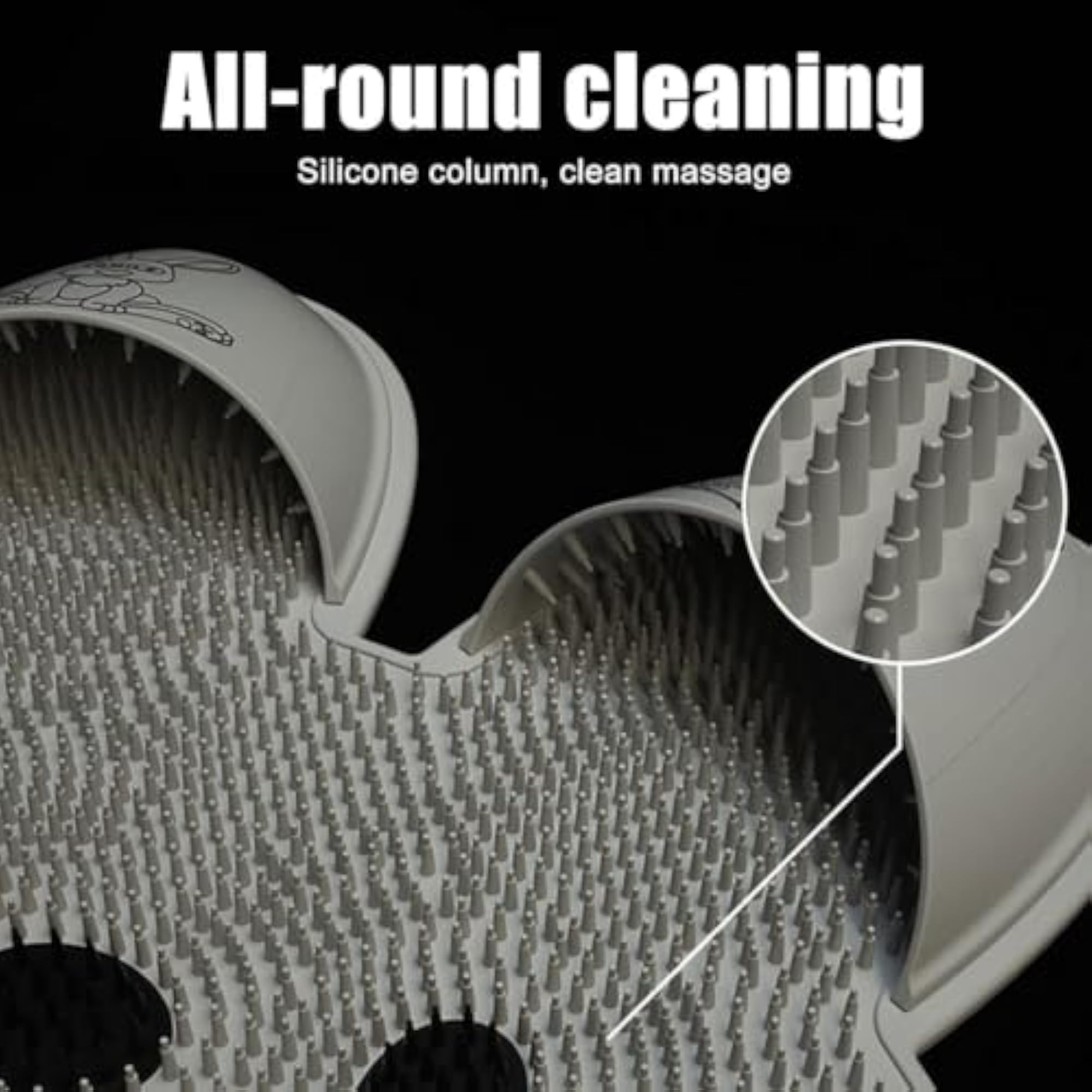Rabbit Shape Silicone Foot Cleaning Mat with Suction Cups, Fun Design