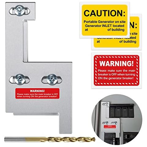 Generator Interlock for GE General Electric Vertical Main 150 or 200 Amp Panels with 2 1/4 Inches Spacing, Silver Cover