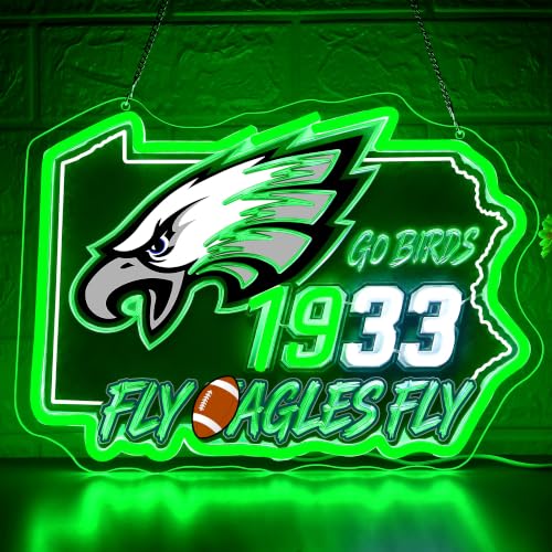 Image of Football Neon Sign for Wall Decor Football Logo Neon Light for Man Cave